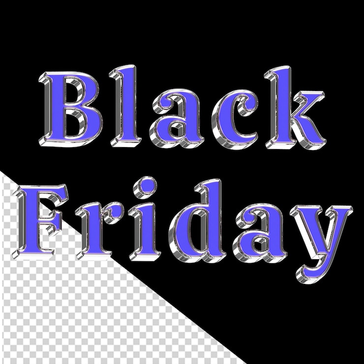 PSD scritta colorata 3d black friday