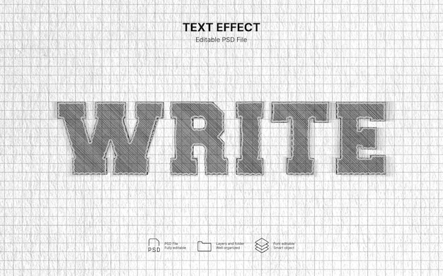 Scrivere l'effetto del testo