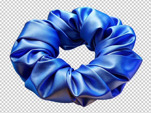 El scrunchie de seda azul