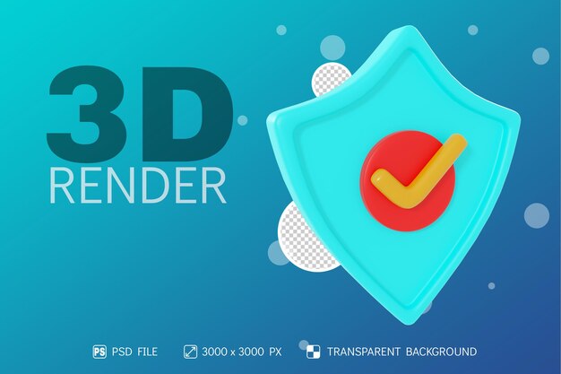 Scudo 3D Render con sfondo isolato