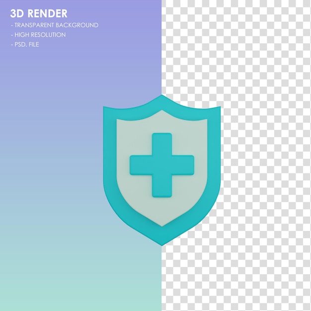scudo medico icona 3d