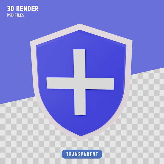 Scudo sano rendering 3d isolato Premium