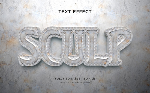 Sculping text effect