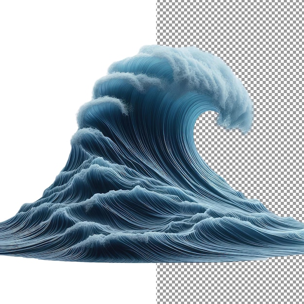 Sculpted serenity 3d forma de onda aislada en la transparencia