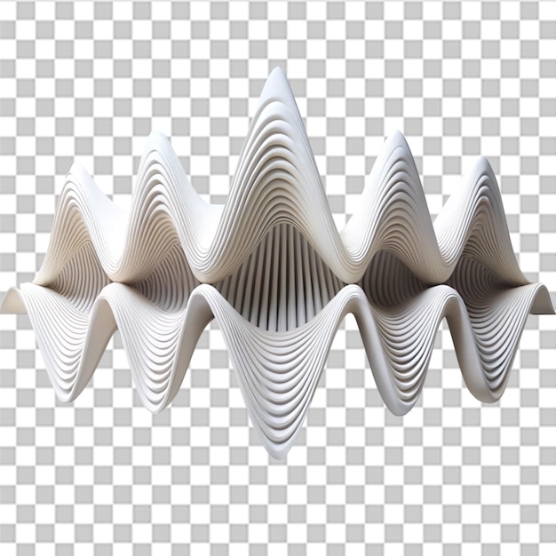 Sculpted Serenity 3D Isolated Waveform on transparent backgroun