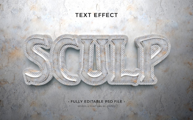 Sculpting-text-effekt