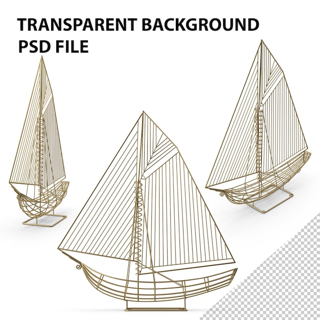 sculpture de bateau de yacht PNG