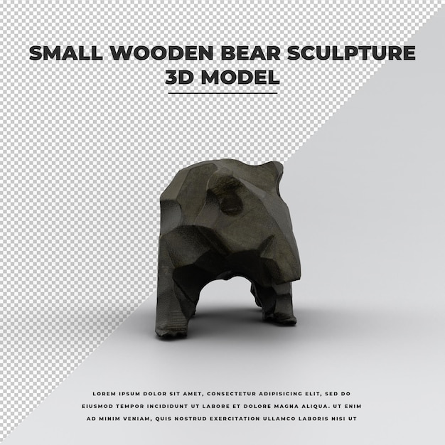 PSD sculpture d'ours en bois