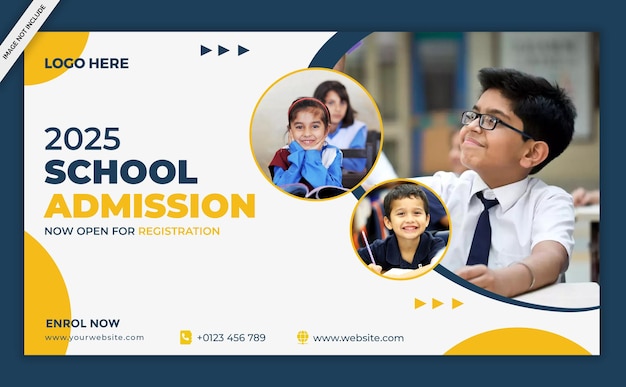 Scuola Educazione Ammissione Facebook Copertina poster e banner Disegno modello