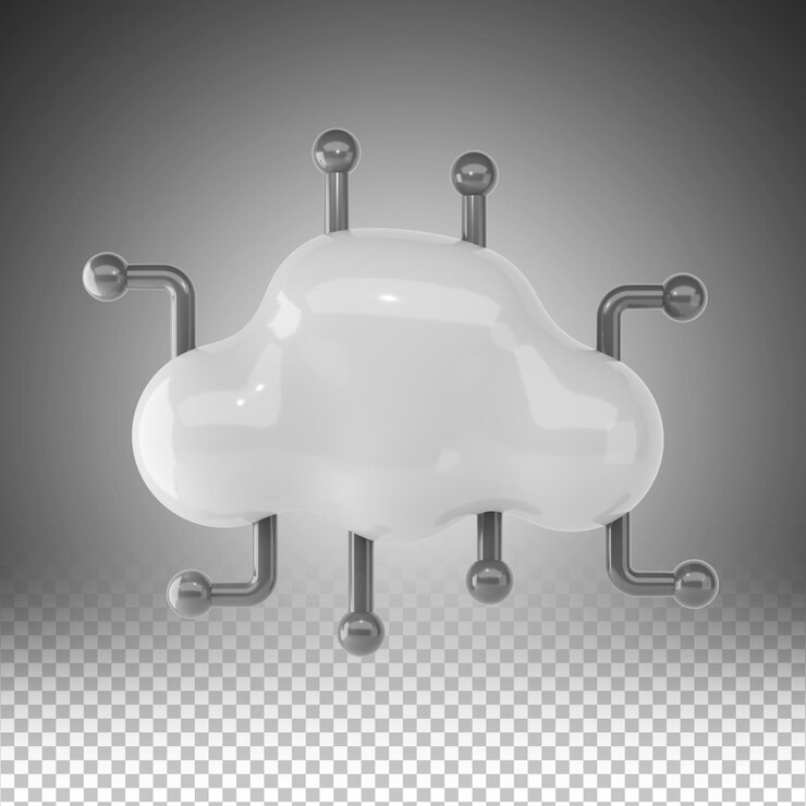 PSD sdílení cloudové 3d ikony a ilustrace