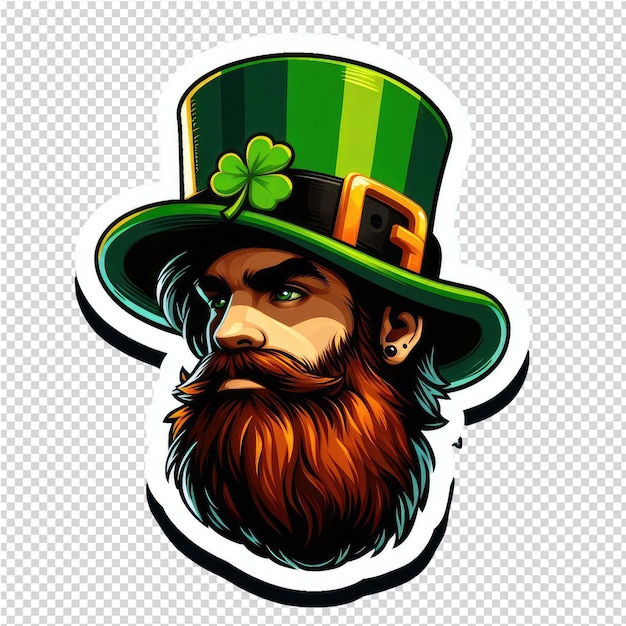 PSD se sentir chanceux et amusant st pattys day sticker de chapeau pour hommes png