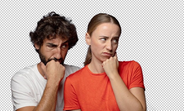se sentir triste et stressé contrarié à cause d'une mauvaise surprise avec un regard négatif anxieux