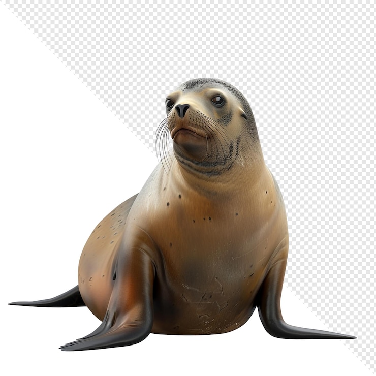 PSD sea lion portrait