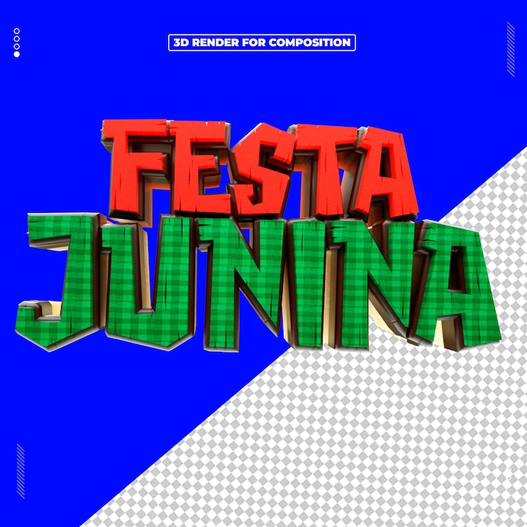 PSD seal 3d rendered june celebration junine