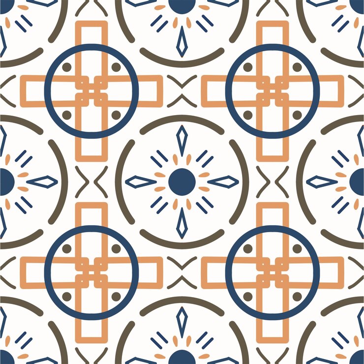 PSD seamless versatile geometric tile pattern for retro style decoration and embellishment