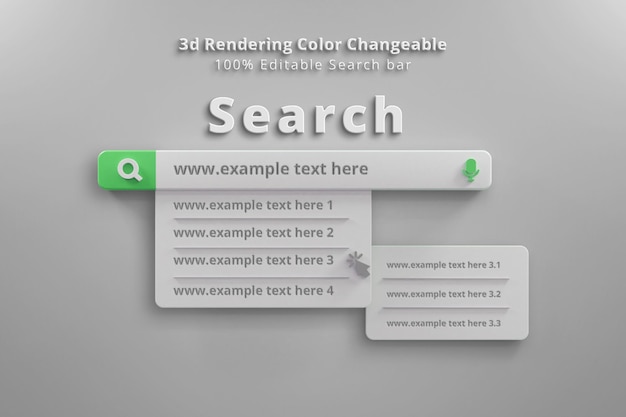 search bar template 3d illustration 3d search bar website interface navigation from