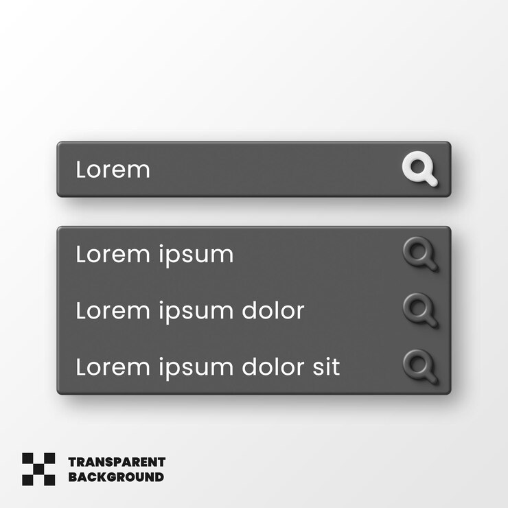 PSD search bar template design 3d