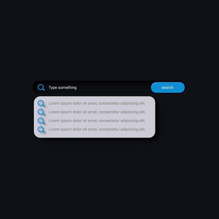 PSD search bar with magnifier mockup template 3d render