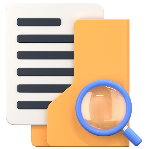 search folder with loop sign 3D Icon Illustration Low Poly Style
