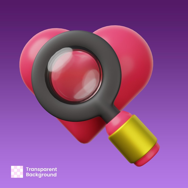 PSD searching for love 3d illustration
