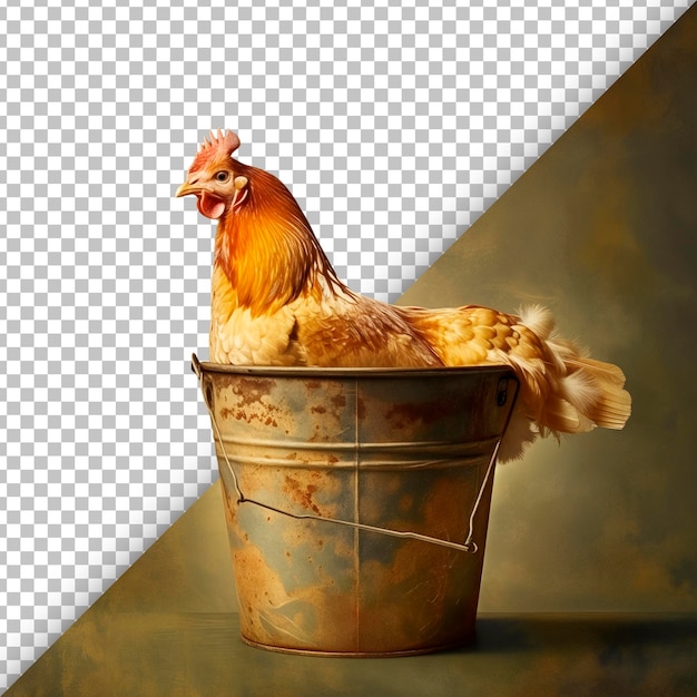 PSD un seau de poulet avec une texture d'arrière-plan claire