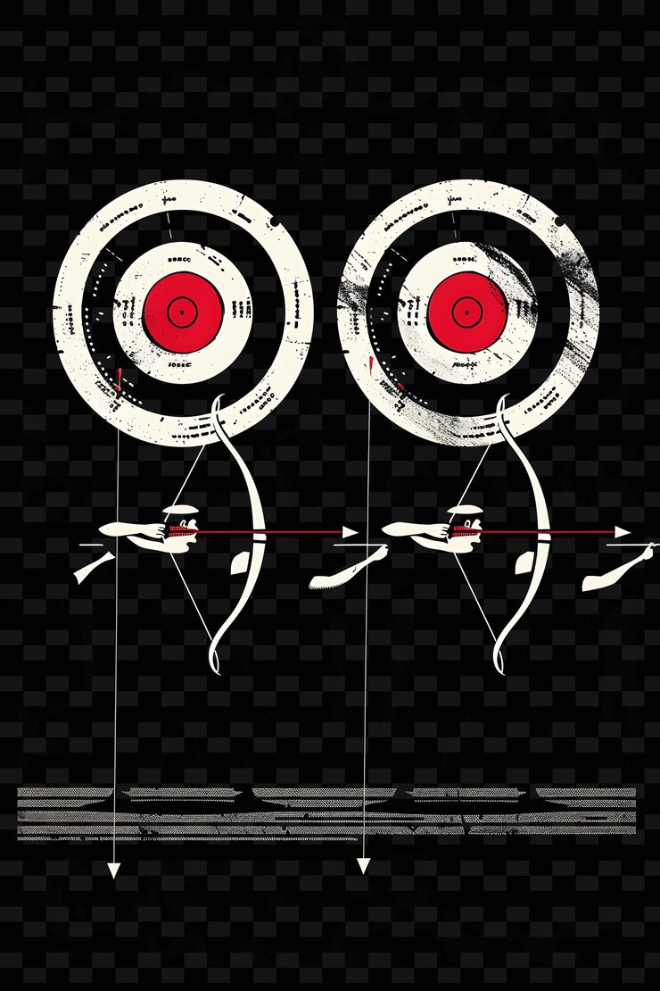 PSD sebuah poster untuk target target dengan panah menunjuk ke kanan