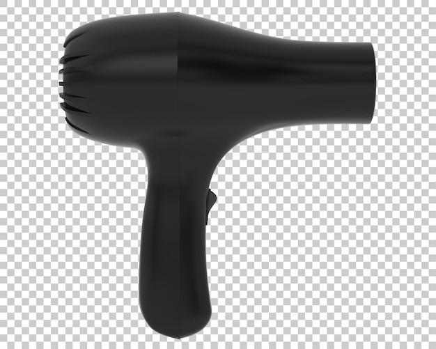 Secador de cabello en un fondo transparente Ilustración de renderización 3D