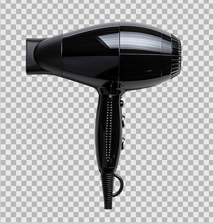 secador de cabello sobre un fondo transparente aislado