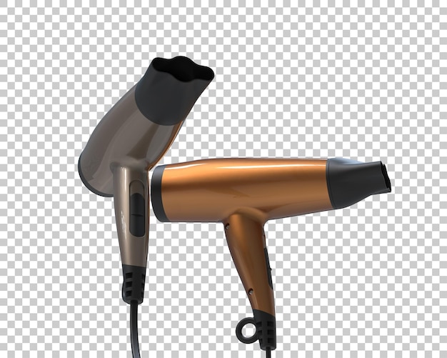 PSD secador de cabelo isolado em fundo transparente ilustração de renderização 3d