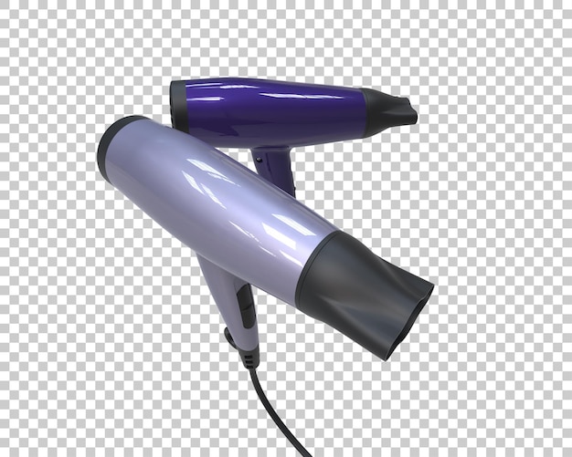 El secador de pelo aislado en un fondo transparente Ilustración de renderización 3D
