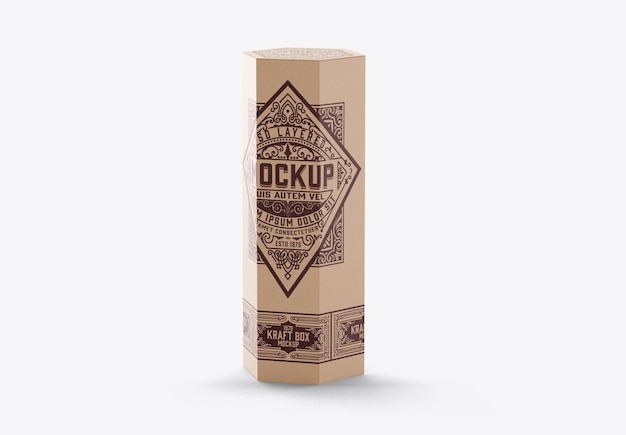 Sechseckige box mockup