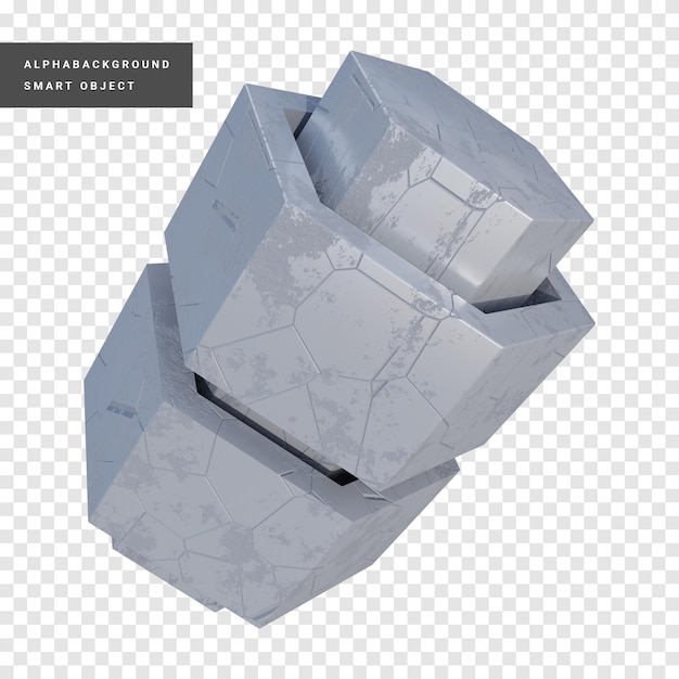 Sechseckige Prisma abstrakte geometrische Form 3D-Render