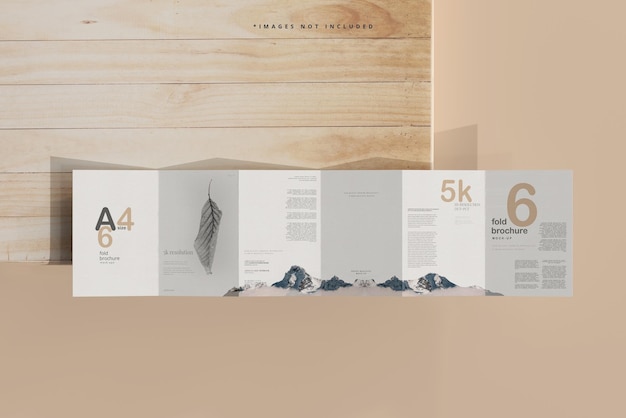 Sechsfach gefaltetes Broschürenmodell im A4-Format