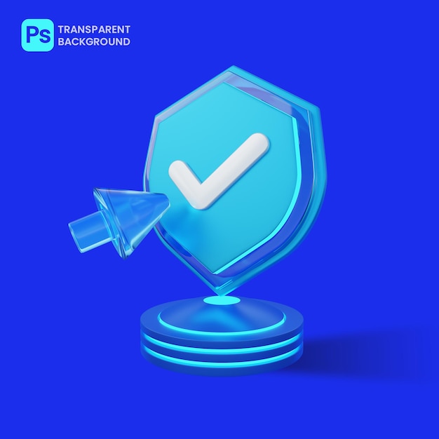 Security or protections icon on small podium