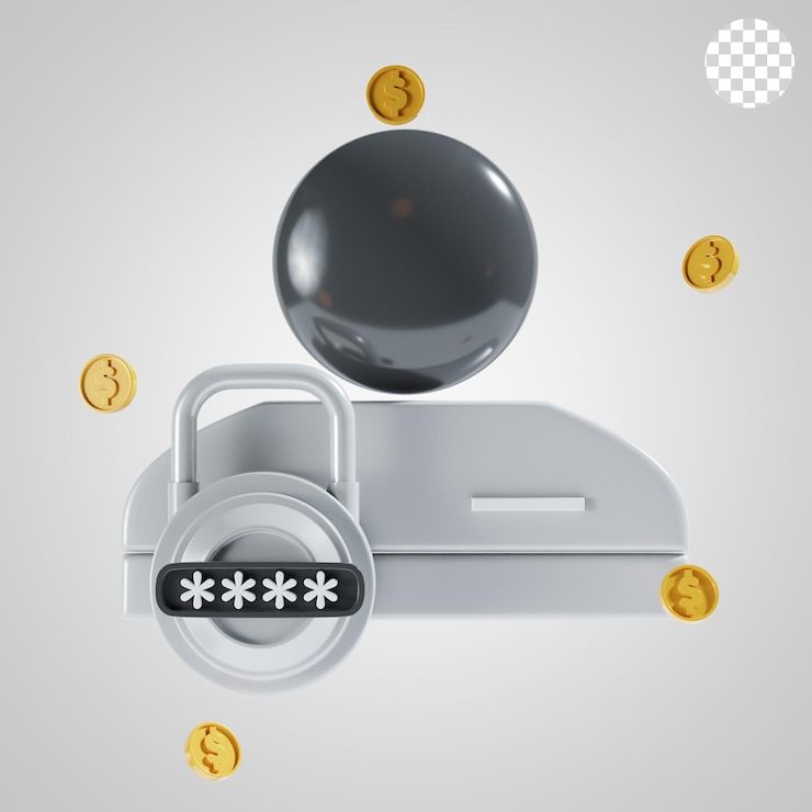 PSD security privacy 3d icon illustration