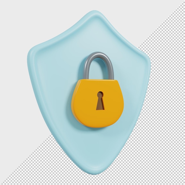 Security shield icon 3D Rendering Premium Psd