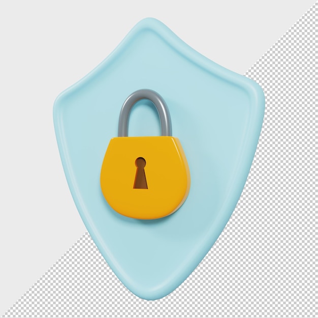 Security shield icon 3D Rendering Premium Psd