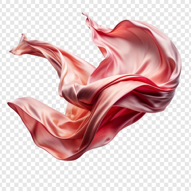 La seda volando aislada en un fondo transparente