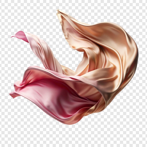 La seda volando aislada en un fondo transparente