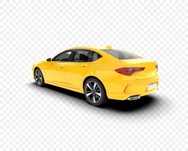 El sedán amarillo moderno