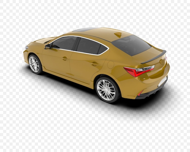 Sedán de lujo dorado Diseño automovilístico moderno