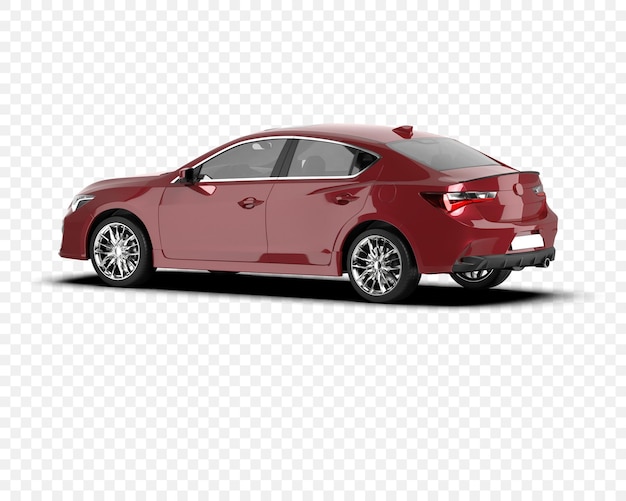 Sedán rojo con un diseño elegante