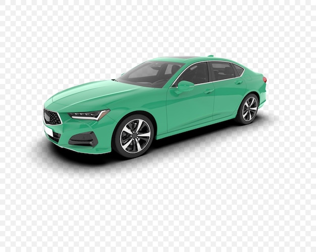 Sedán verde con un diseño moderno