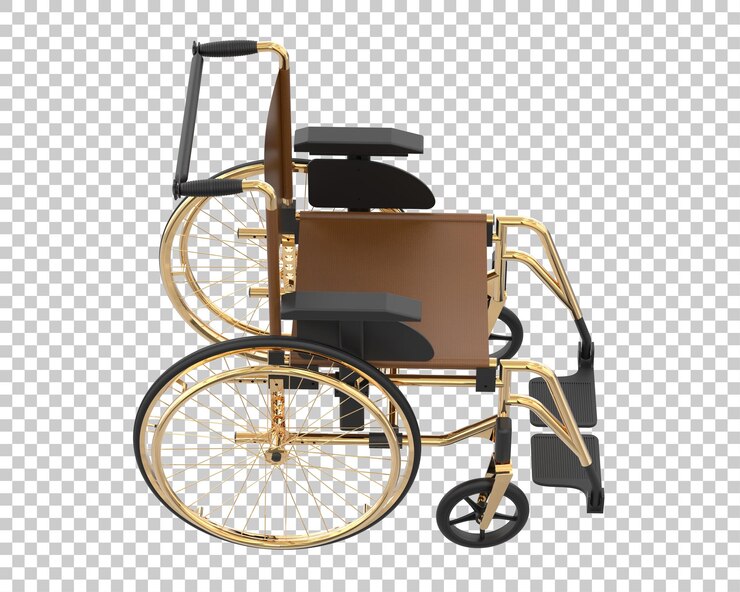 PSD sedia a rotelle dell'ospedale isolata sullo sfondo illustrazione di rendering 3d