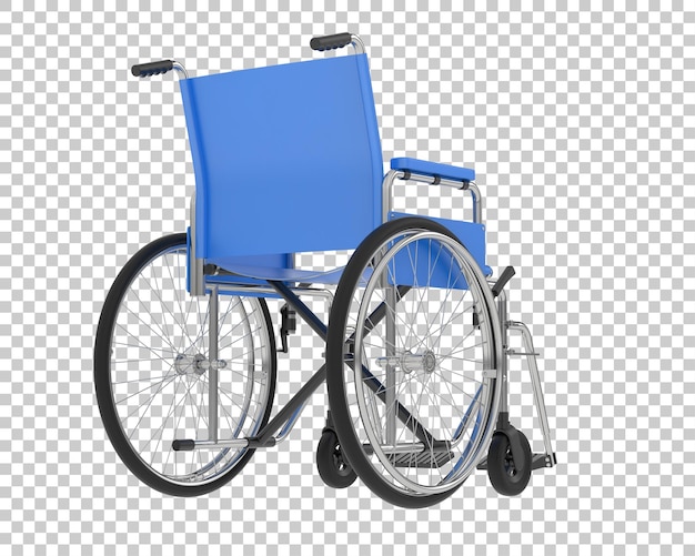 Sedia a rotelle su sfondo trasparente 3d rendering illustrazione