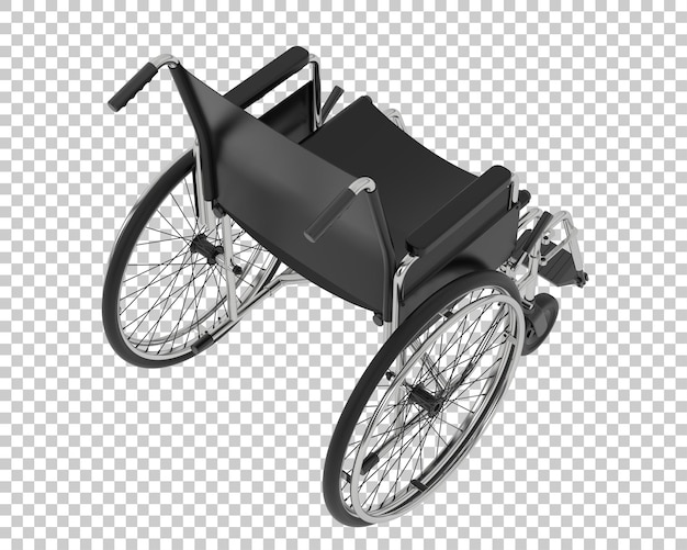 Sedia a rotelle su sfondo trasparente 3d rendering illustrazione