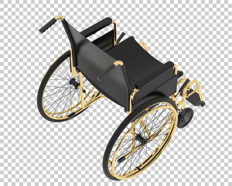 PSD sedia a rotelle su sfondo trasparente 3d rendering illustrazione