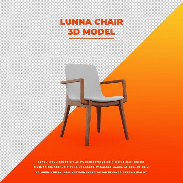 Sedia Lunna modello 3d isolato