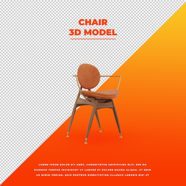 Sedia moderna 3d modello isolato