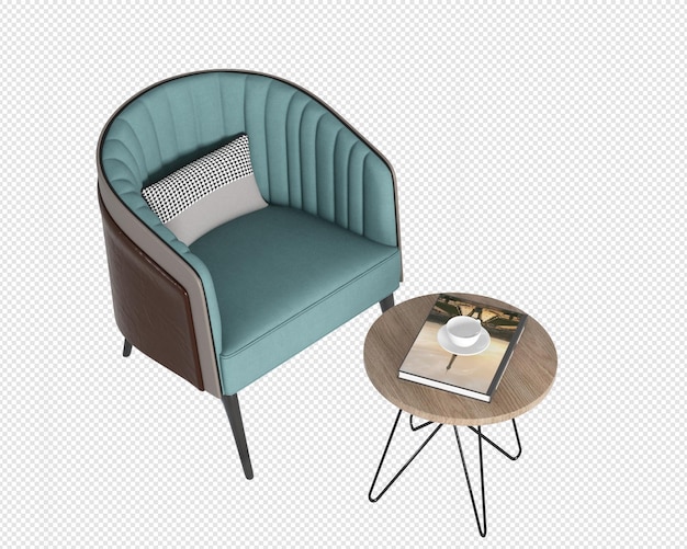 Sedia moderna nel rendering 3d isolata